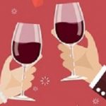 Man and woman toasting a wine glasses. Romantic moment
