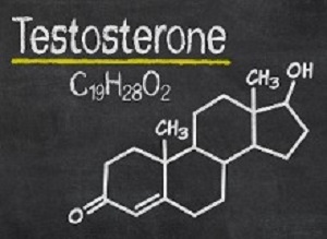 Blackboard with the chemical formula of testosterone