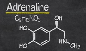 Blackboard with the chemical formula of Adrenaline