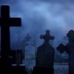 cemetery at night