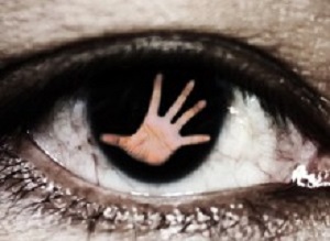 hand of woman In the twinkling of an eye, human trafficking concept