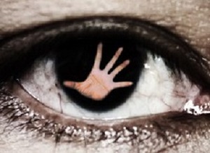 hand of woman In the twinkling of an eye, human trafficking concept