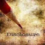 Disclosure text on grunge background