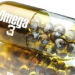 Pill with Omega 3  element. Dietary supplements. Vitamin capsules. 3d