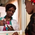 the former drug user Mariama B?? is taking her methadone dose in CEPIAD