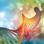 3D render of a medical background with DNA strand