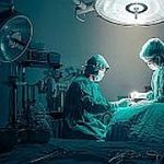 Surgeons team working with Monitoring of patient in surgical operating room.