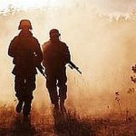 US Marines in action. Desert sandstorm