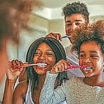 She knows how important brushing her teeth is