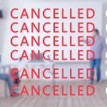 Event cancelled due to coronavirus COVID-19. Empty seats. Cancelled conference, business forum due to pandemic. Global coronavirus COVID-19 disease. Pneumonia from unknown cause. Quarantine background