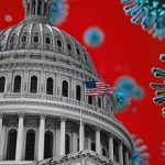 US Flag Capitol State Building Covid19 2020 Pandemic