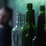 Empty glass bottles