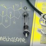 Dexamethasone, schematic chemical, palliative care against tuberculous meningitis, conceptual image