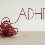 Knot  written  "ADHD" by using red rope.