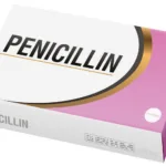 PENICILLIN – pharmaceutical fake package, isolated on white background.