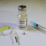 A fictitious malaria parasite vaccine. The bar code is also fictitious.